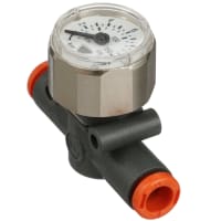 Galga de presión, en línea, 1/4 ", barra de 12