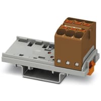 Bloque de distribución; RIEL DIN; 6-positions; Empuje hacia adentro, resorte; 32A; 600V; 10-24 AWG; Frente