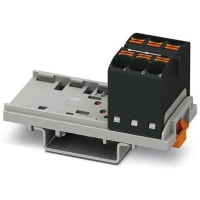 Bloque de distribución; Carril del estruendo; 6-positions; Empuje hacia adentro, resorte; 32A; 600V; 10-24 AWG; Blac