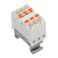 Bloque de distribución; bloque de terminales; 6-pos. ;Carril del estruendo; Empuje hacia adentro; 15A; 300V; 14-26 AWG