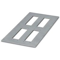 Placa del módulo; Acero inoxidable; 4 aberturas, tornillos de montaje y sellos incluyeron