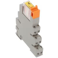 PLC-INTERFACE que consiste en una base del relais y un relais pluggable de seguridad