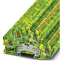 Las posiciones del nivel 4 del doble del bloque de terminales empujan hacia adentro el AWG de 24-10 Verde-amarillo
