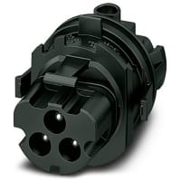 Conectador circular; 3-positions; lado del cable; 690 VAC; 35A; perno contacto; PPE negro; IP67
