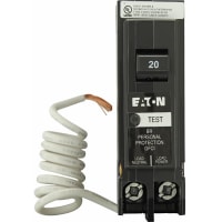 BR GFCI, 5MA, 1 POSTE, 10KAIC, 20A, HILO NEUTRO de la COLETA