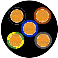 El cable de transmisión 5 ata con alambre CPE negro trenzado 15AWG 18A 30x0.24m m los 328ft (los 100m)