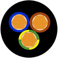 El cable de transmisión 3 ata con alambre PVC negro trenzado 3183Y 11AWG 32A los 328ft (los 100m)