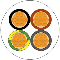 El cable de transmisión 4 ata con alambre PVC blanco trenzado 3184Y 13AWG 20A los 328ft (los 100m)