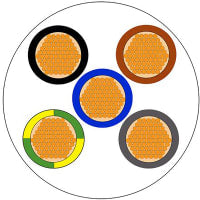 El cable de transmisión 5 ata con alambre PVC blanco trenzado 3185Y 17AWG 10A los 328ft (el 100m)