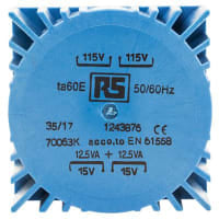El transformador 25VA 2 de Toroidal hizo salir 2 x 115VAC primario 2 x 15VAC secundario