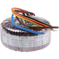 El transformador 120VA 2 de Toroidal hizo salir 230VAC primario 2 x 12VAC secundario