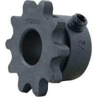 Piñón, agujereado al tamaño, 1 1/"2 alesaje,  40 cadena, 1/"2 echada,  112 dientes, acero