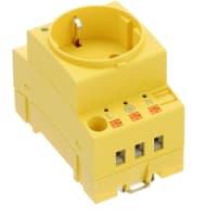 Enchufe de energía, zócalo, CF, empujar-en, amarillo, carril del estruendo, 250 VAC, 16A, VDE 0620-1
