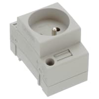 Enchufe de energía, zócalo, E, gris, carril del estruendo, 250 VAC, 16A, N-F C61-314