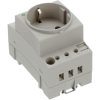 Enchufe de energía, zócalo, CF, gris, conec del tornillo, carril del estruendo, 250 VAC, 16A, VDE 0620-1