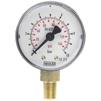 Acero máximo positivo análogo de la conexión R1/8 de la entrada 10bar del fondo de la galga de presión