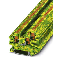 El bloque de terminales, empujar-en, 3 coloca, 26-12 AWG, de color verde amarillo, PTV
