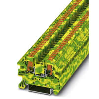 Bloque de terminales, empujar-en, 2 colocan, 26-12 AWG, de color verde amarillo, PTV