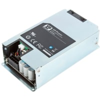 Fuente de alimentación, CA-CC, ITE y médica, en envolvente, 450W, 54V a 8,33 A, ventilador, serie ECH450