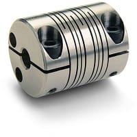 Emita el acoplador, estilo de la abrazadera 4-Beam, alesaje 5mmX5m m, OD 20.0m m, L 28.0m m, 303 SS