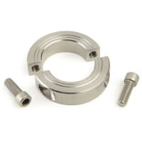 El collar del eje, de dos piezas, agujerea 1.5000 ", OD 2 3/8 ", W 0.563", 316 acero inoxidable