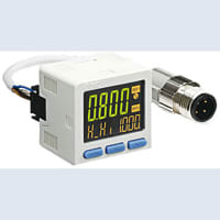 Interruptor de presión, IP65, - 100 a 100kPa, pantalla de 3, acoplamiento PNP/NPN, R1/8 del IO