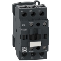 Contactor de Easy TeSys DPE IEC, 32A, 3P, CABALLOS DE FUERZA de 15 en 480 VAC, nonreversing, 24V 50/6