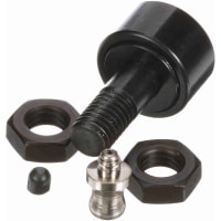 Cylindrical Metric Cam Follower, Stud Mount Roller, 19m m RD, Screwdriver Slot