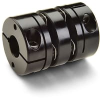 Acoplador doble del disco, estilo de la abrazadera con Kwy, 4m m X 3/"32 kwy, 1.000" OD,  1.374