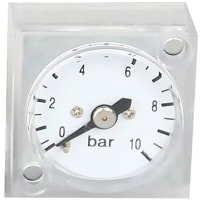 Galga de presión cuadrada hidráulica, neumática, Polycabonate, conexión 1/4