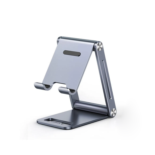 Soporte para TelÃ©fono Celular de Aluminio / Angulo Ajustable / Amplia Compatibilidad con dispositivos de 4.7'' a 7.9'' / Antideslizante / AntiaraÃ±azos / Plegable / Color Gris