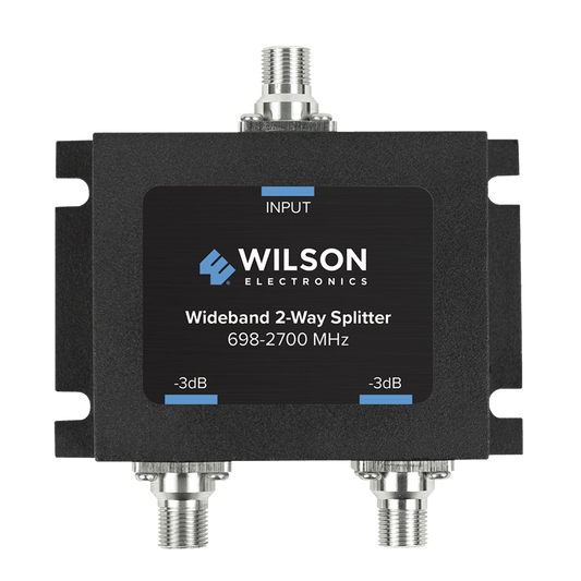 Divisor de potencia de 2 vÃ­as para la distribuciÃ³n de seÃ±al a dos antenas de servicio | 3 dB de pÃ©rdida por puerto | Conectores F hembra