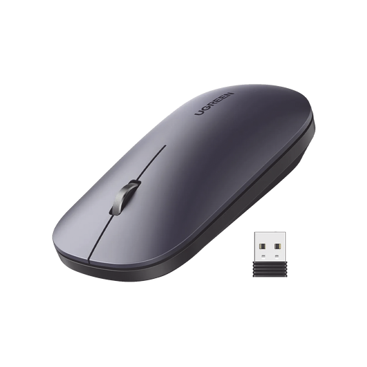 Mouse inalÃ¡mbrico 2.4 GHz | Ultra Delgado y Silencioso | DPI 1000/1600/2000/4000 (Ajustable)  | Alcance 10m | Scroll de Aluminio | Adaptable a diferentes superficies | DiseÃ±o suave al tacto | Contiene Receptor USB | Color Negro.