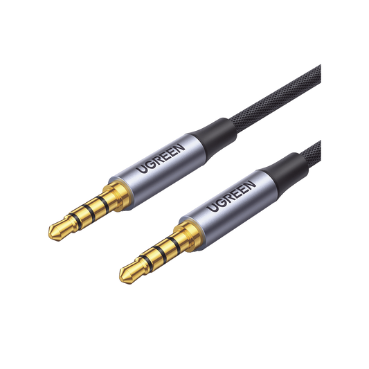 Cable Auxiliar de 3.5mm / Cable Audio EstÃ©reo / NÃºcleo de Alambre de Cobre Esmaltado / Carcasa de Aluminio Azul + Nylon Trenzado /  Soporta MicrÃ³fono / 5 Metros