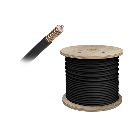 Carrete de cable coaxial corrugado de baja perdida WILSON de 1/2". 50 Ohm de impedancia. Carrete de 152.4 m