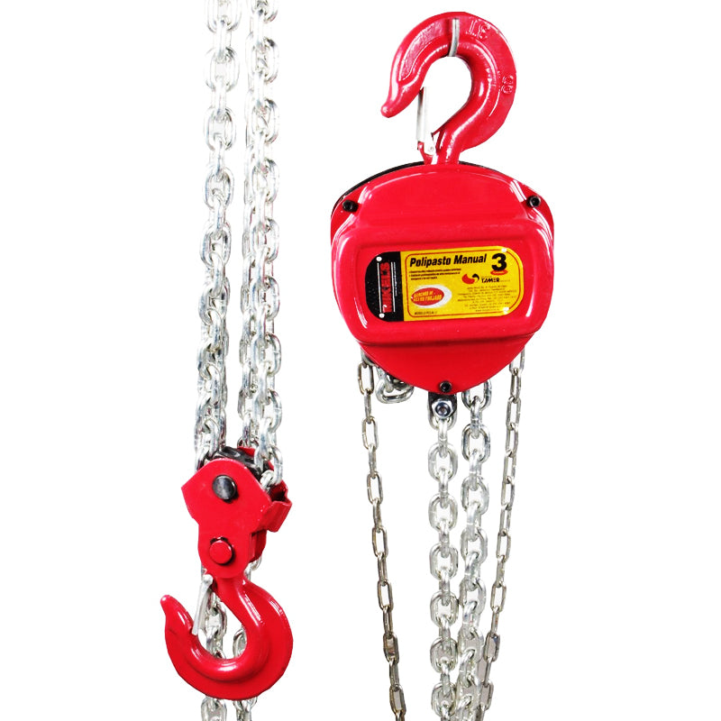 Polipasto manual 3 TN 4 MT D/Cadena Polm-3 Mikels