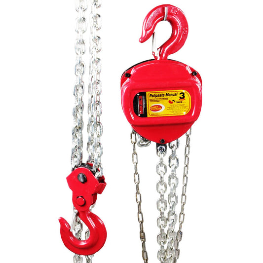 Polipasto manual 3 TN 4 MT D/Cadena Polm-3 Mikels