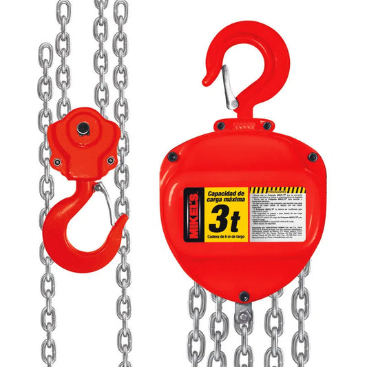 Pm-36 Polipasto Manual 3Ton.Cadena 6Mt Mikels