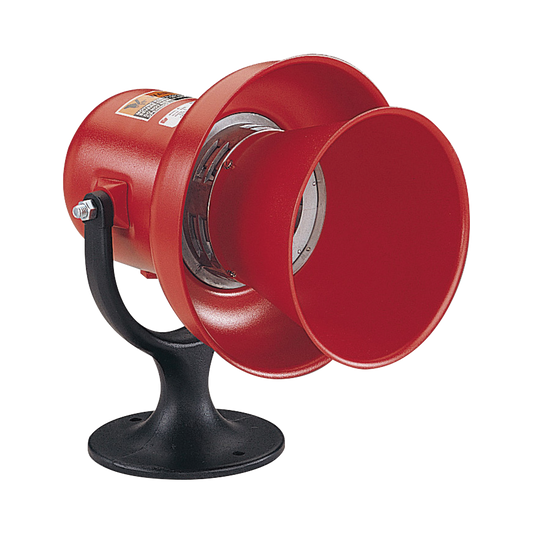 Sirena electromecÃ¡nicade alarma general modelo A , UL y cUL, 120 Vca/cd, roja