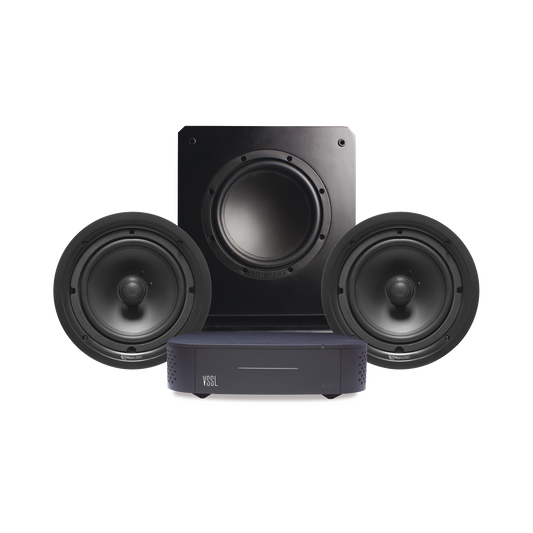 KIT Amplificador VSSL  A1X | 2 Bocinas de Techo TruAudio PP8 |  Subwoofer SS10