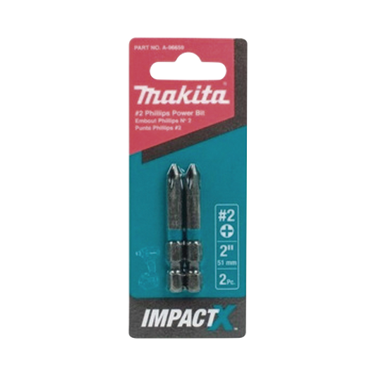 Punta phillips # 2 de 2â€ (51mm) impact-x punta ph2, blister con 2 piezas.