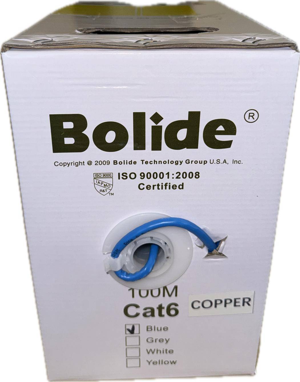 Cable de red Bolide BP0033/CAT6/CMX-100, 100 m, Azul, Cat6, 100% Cobre