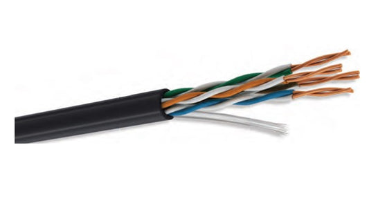 Cable UTP CAT5e para exterior , 4 pares, bobina de 305 mts, 100% cobre, color negro