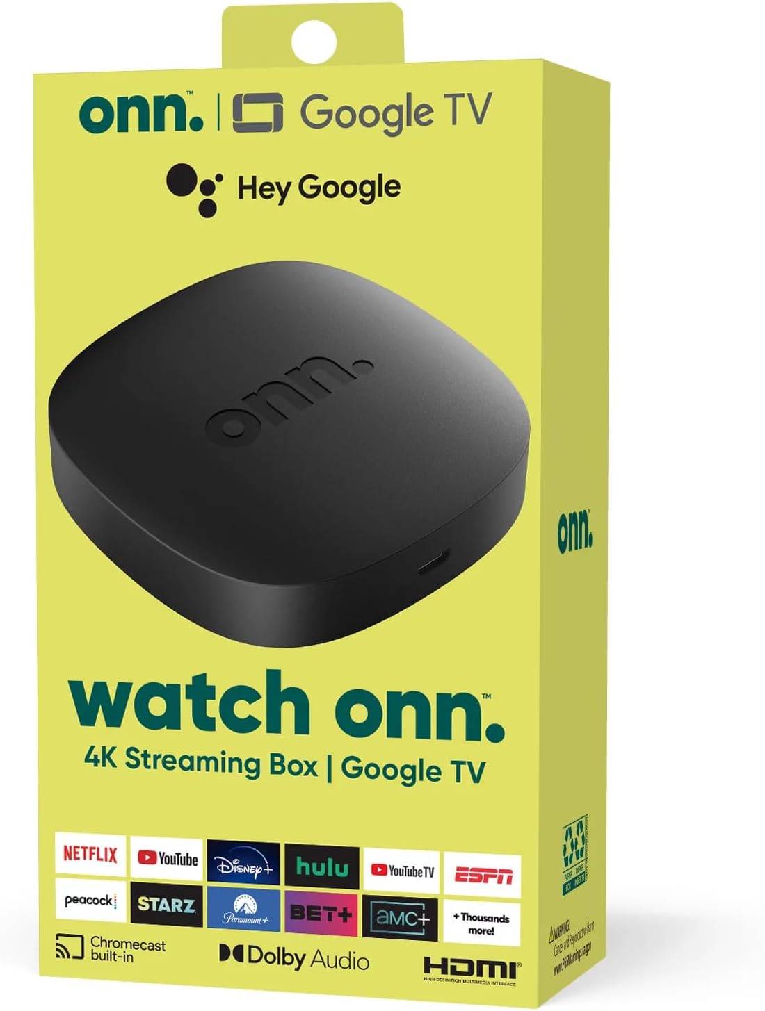 Onn Google TV 4K Negro