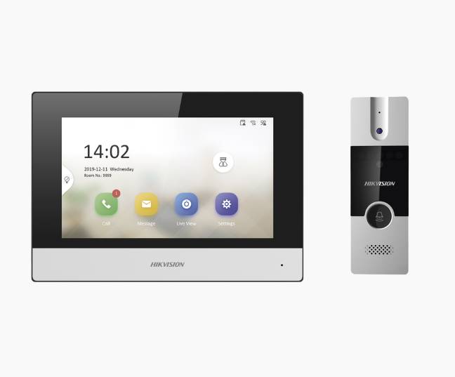 Kit de Videoportero Analógico / IP a 4 Hilos con Función de Llamada a App Hik-Connect / Monitor se Conecta a Internet por Cable o WiFi y por 4 Hilos al Fre