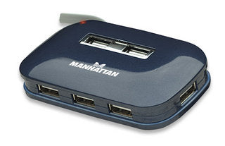 161039 Hub USB de Alta Velocidad 2.0 de 7 puertos V2.0; Cable integrado al hub y posilidad de enrollarse que permite conexiones fáciles.