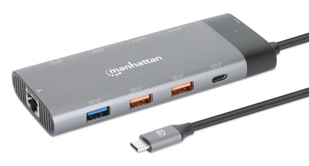 130714 DOCKING USB-C 3.2 CON 10 PUERTOS Docking Station USB-C para monitor dual 8K y carga PD