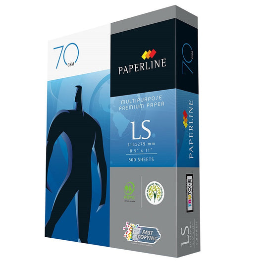 Papel Bond Paperline 48991389136438 Caja con 10 paquetes con 500 hojas tamaño carta 21.6 cm x 27.9 cm 95% blancura 70 gramos Alta Blancura