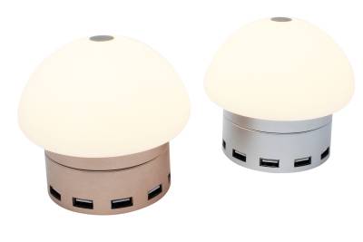 LUMINARIO LED NL-1 SMARTHUB 6 PUERTOS TOUCH AMPERAJE INTELIGENTE, PROTECCION CONTRA DESCARGAS PLATA