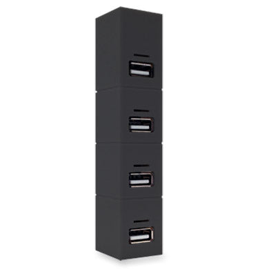 Hub USB V2.0, BASICO, 4 Puertos, Negro, BROBOTIX 180727-2